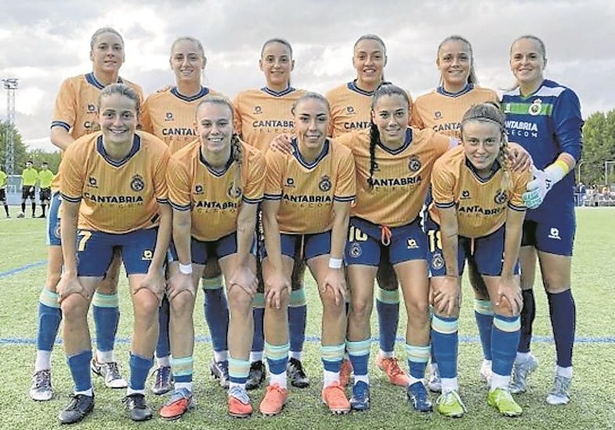 El once inicial del Racing que ayer jugó ante el Burgos.