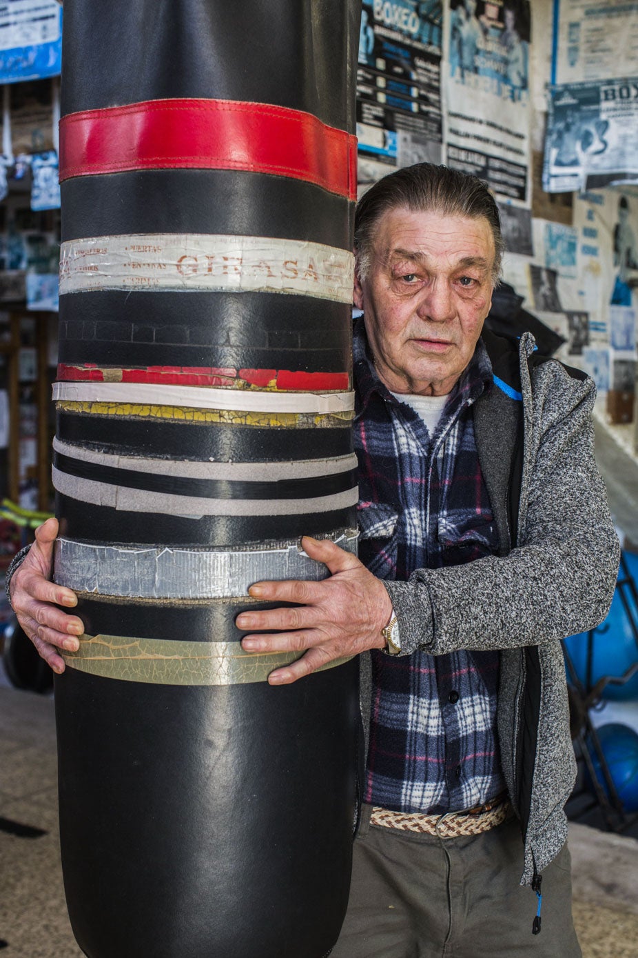 Recordando viejos tiempos en el gimnasio.