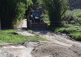 Trabajos en la zona de Naveda de Quijano de Piélagos.