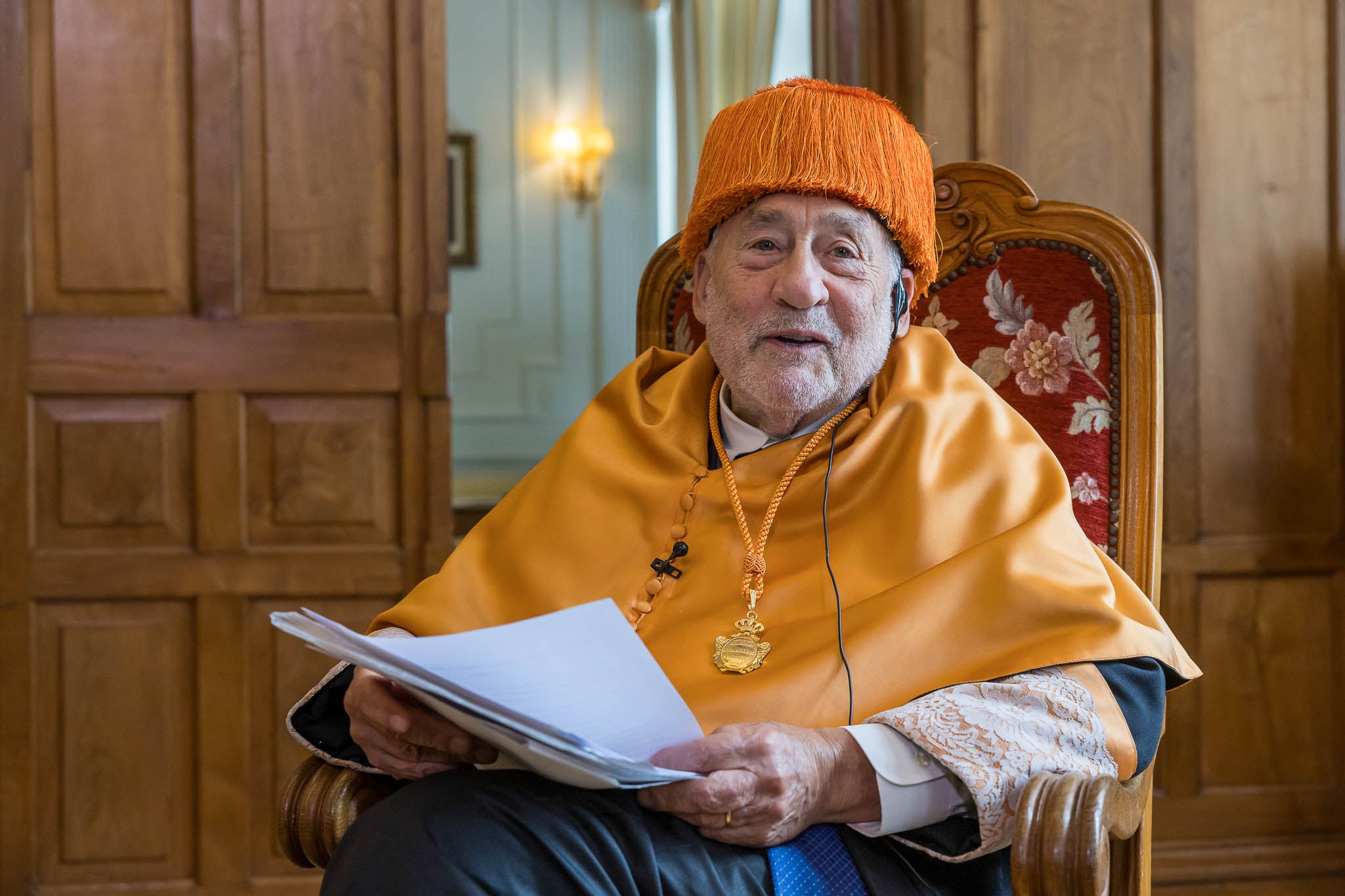 Joseph E. Stiglit durante su ponencia.