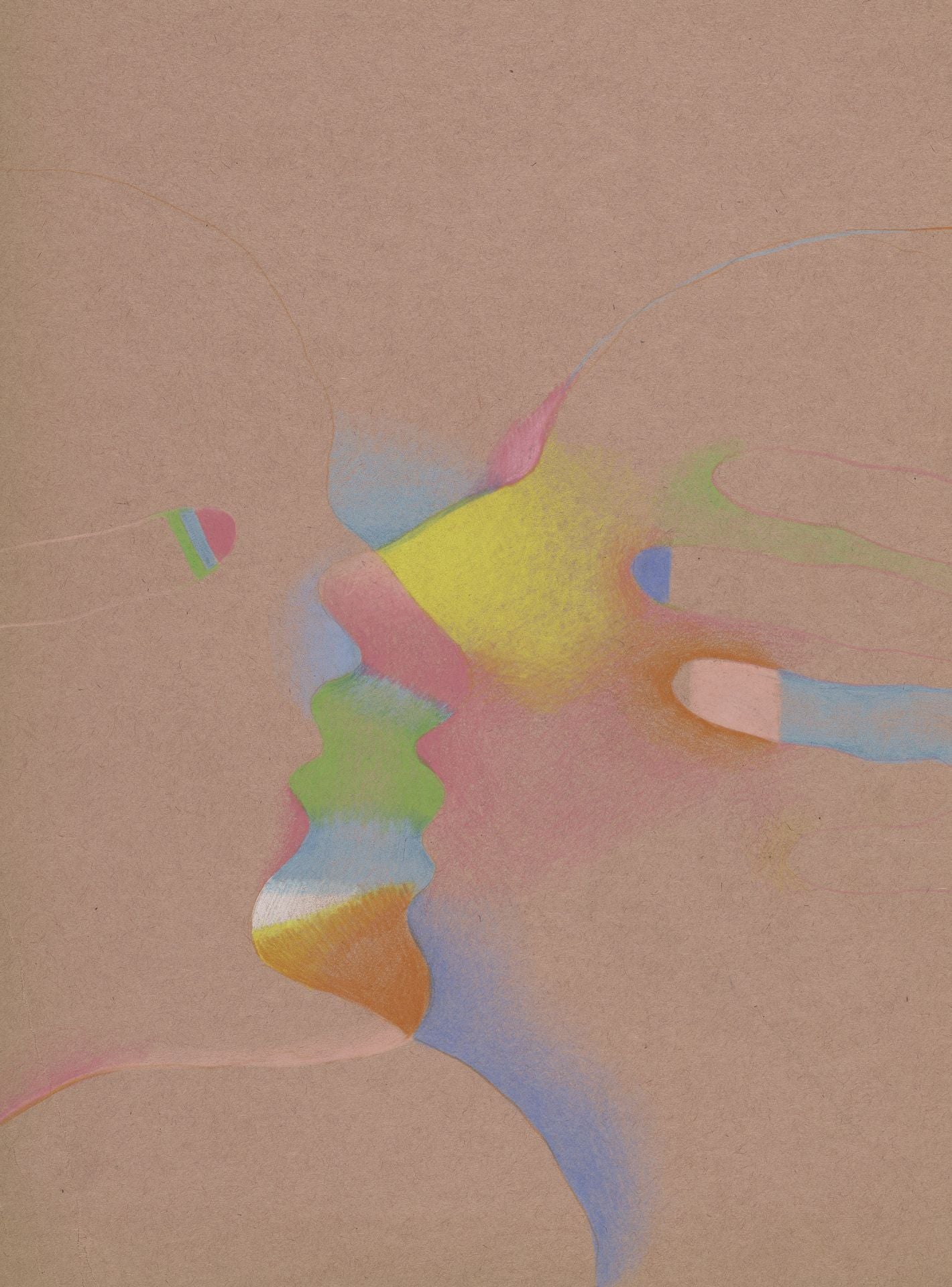 Marisol (venezolana y estadounidense, nacida en Francia, 1930–2016). Sin título, ca. 1969-1972. Lápiz de color sobre papel. 30,48 × 22,86 cm. Colección Buffalo AKG Art Museum. Legado de Marisol, 2016 (2023:203).