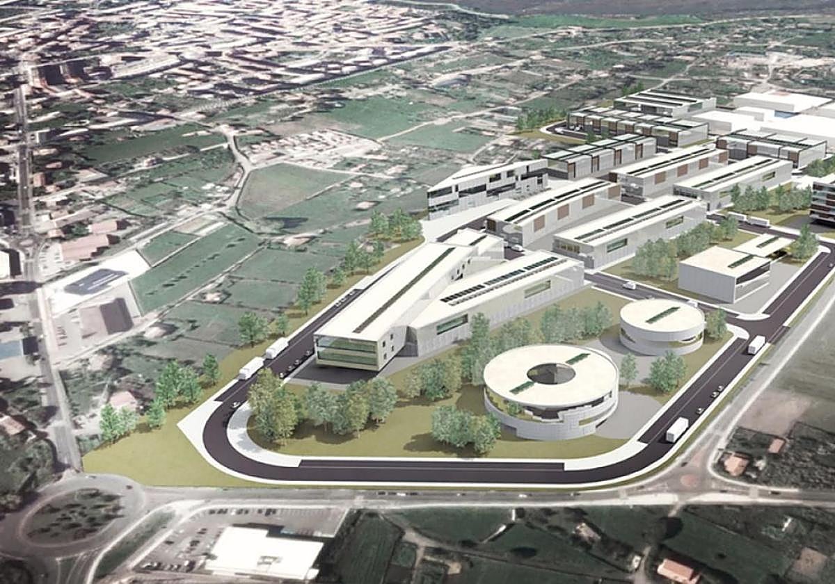 Infografía que recrea cómo quedaría el futuro parque empresarial de Laredo.