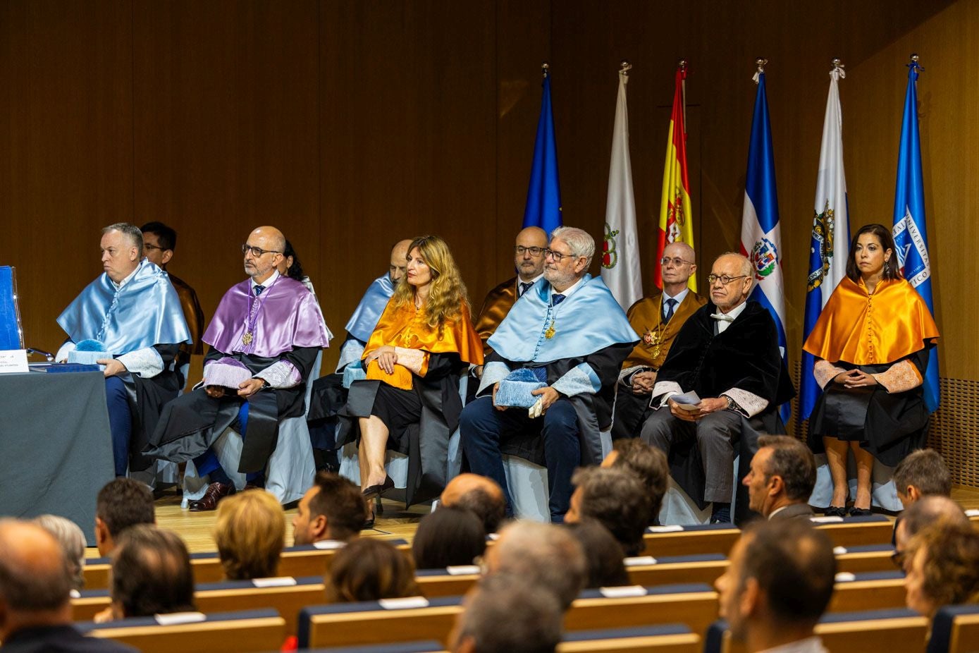 Vicerrectores de la Universidad Europea del Atlántico durante la ceremonia inaugural del curso.