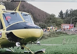 Helicóptero regional desplazado hasta el lugar del accidente.