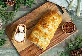 Así queda el Wellington de rape y jamón ibérico.