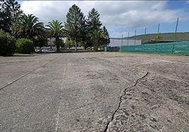 Una de las pistas agrietadas del centro Santiago Galas.
