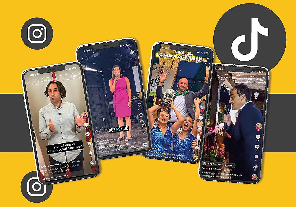 Alcaldes cántabros en TikTok e Instagram