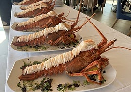 Langostas cocidas el día de la presentación de las jornadas y del menú degustación.