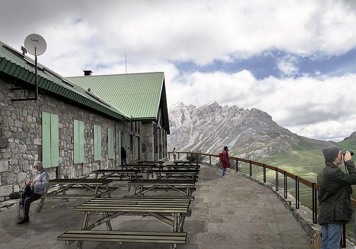 Infografía de cómo quedará la terraza de la instalación.
