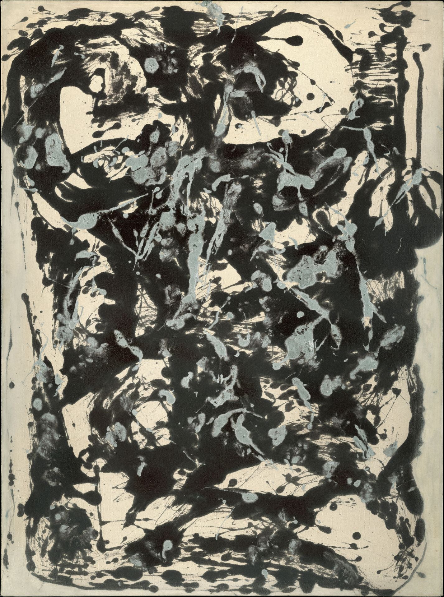 Jackson Pollock. 'Bosque encantado', 1947. Óleo y esmalte alquídico sobre lienzo, 221,3 × 114,6 cm.