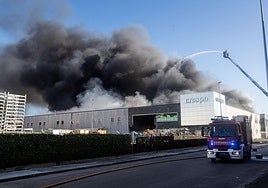 El incendio provocó una intensa columna de humo