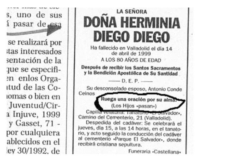 Cada esquela cuenta la historia de su titular