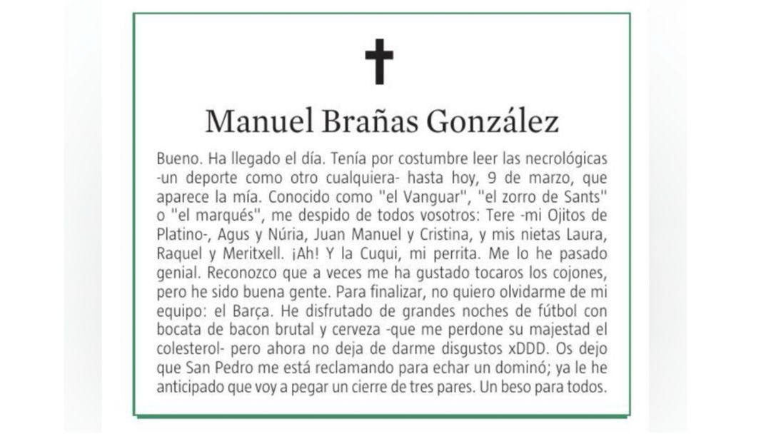 Cada esquela cuenta la historia de su titular