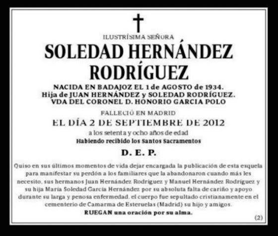 Cada esquela cuenta la historia de su titular