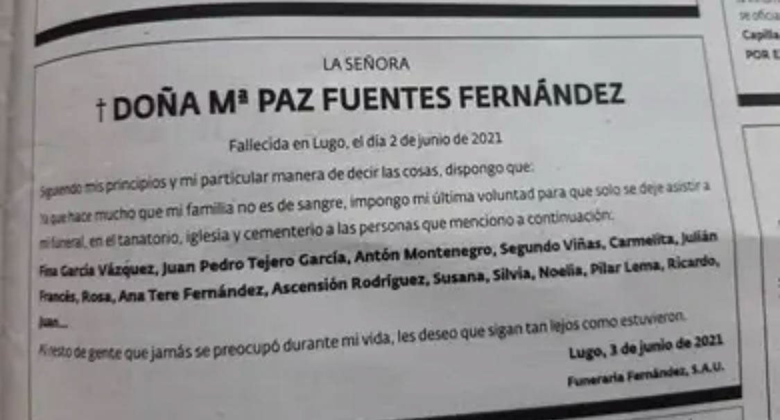 Cada esquela cuenta la historia de su titular