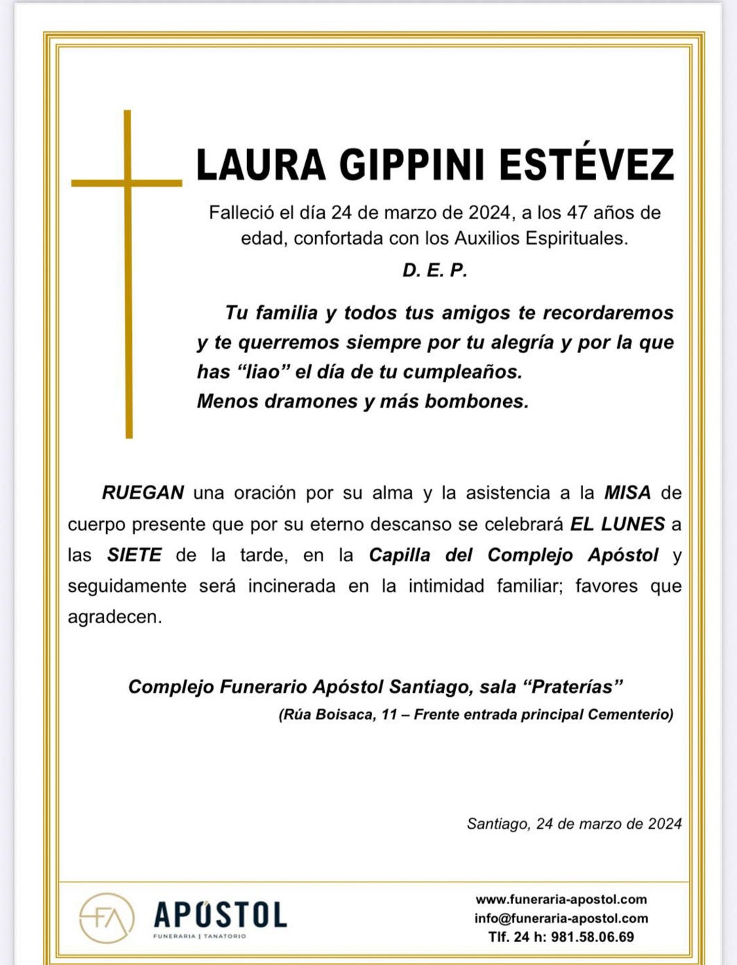 Cada esquela cuenta la historia de su titular