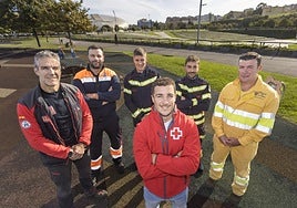 De izquierda a derecha, Héctor Saiz, Diego González, Manuel López, Alberto Alegre, Pablo Ábalos y Marcos Agüeros.