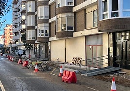 Obras iniciadas en la avenida Virgen del Puerto de Santoña.