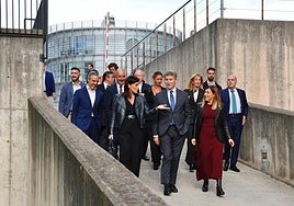 Igual, Feijóo y Buruaga, a su llegada al Pctcan.