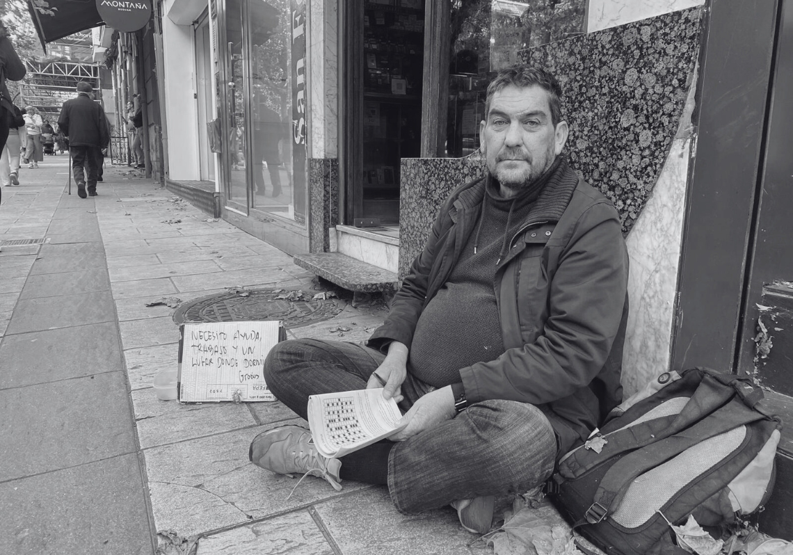 Agustín, de 57 años y natural de Madrid, en la calle San Fernando.