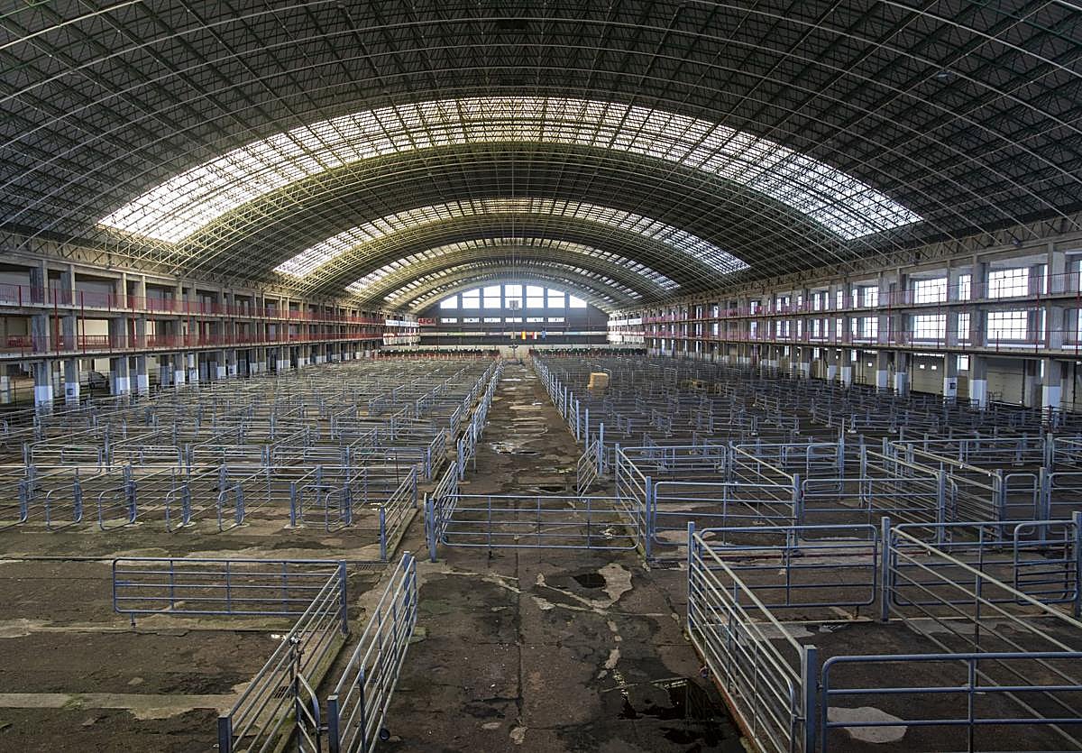 Imagen del Ferial de Ganados de Torrelavega vacío por las medidas del Gobierno de Cantabria contra la dermatosis nodular.