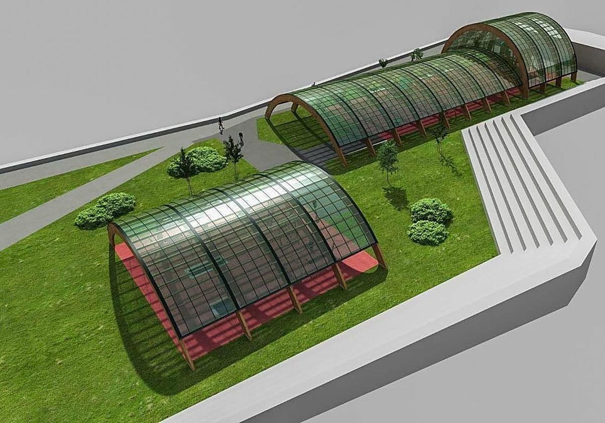 Infografías del proyecto para cubrir el parque infantil de Las Llamas