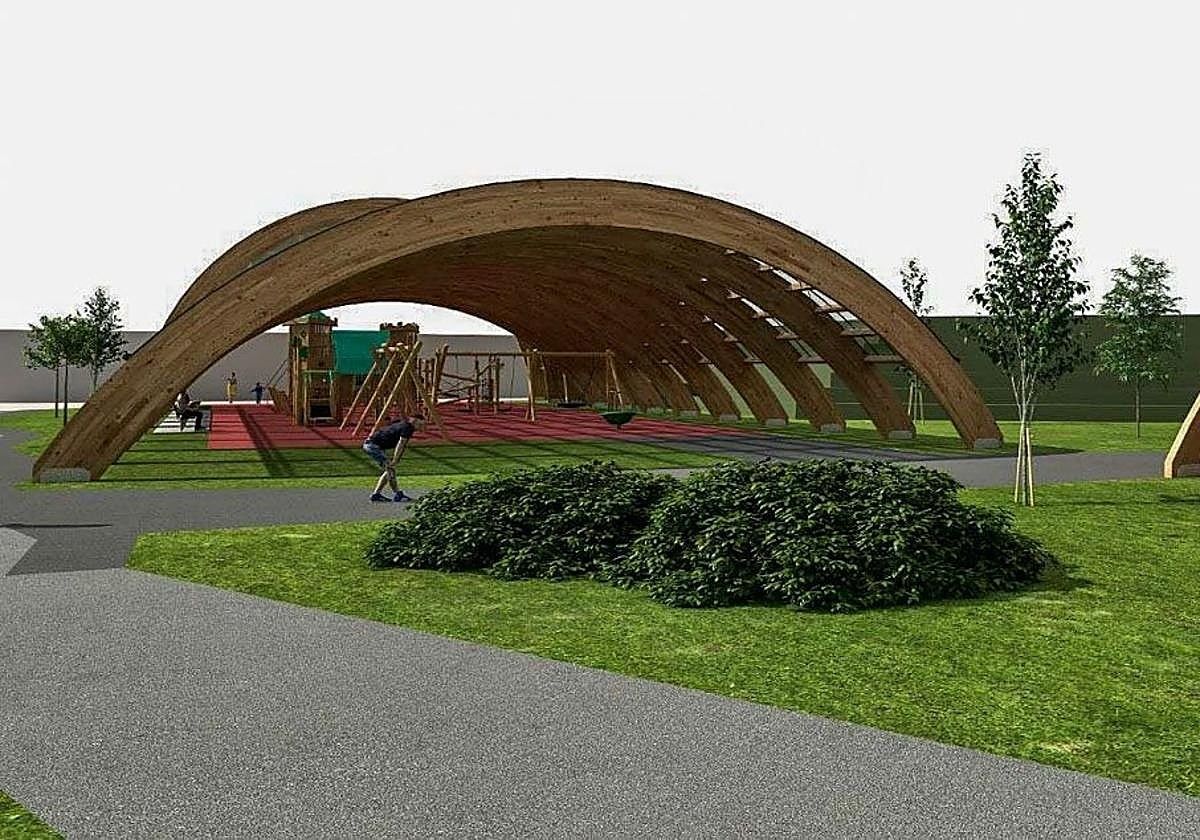 Infografías del proyecto para cubrir el parque infantil de Las Llamas