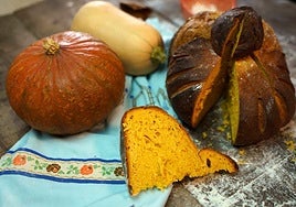 Pan de calabaza, apetecible visualmente.