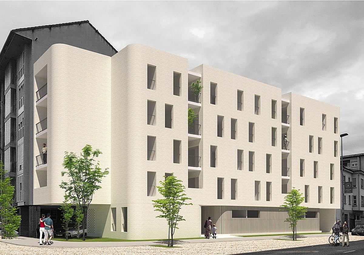 Así será el edificio que albergará las quince viviendas de alquiler asequible de El Zapatón, en Torrelavega.