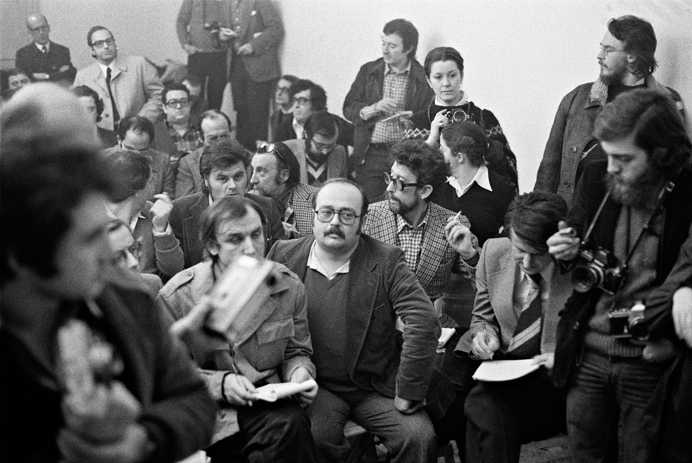 Primera rueda de prensa de Santiago Carrillo