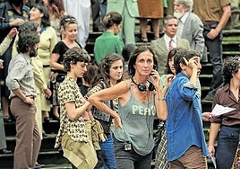 Silvia Munt durante el rodaje de 'Las buenas compañías'.