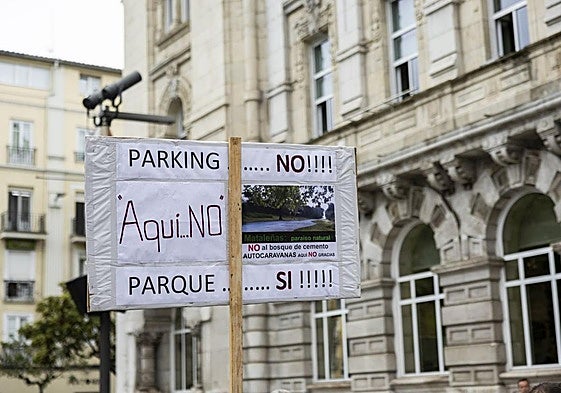 Pancarta de una de las protestas