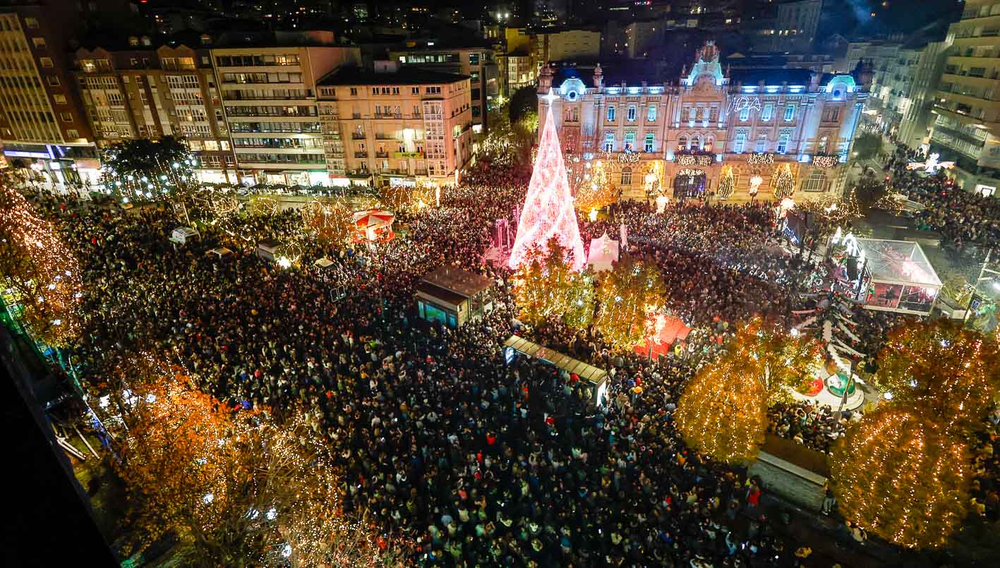 Cuatro millones de luces led en Santander