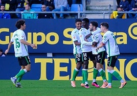 Celebración del tercer tanto, el segundo de Andrés.