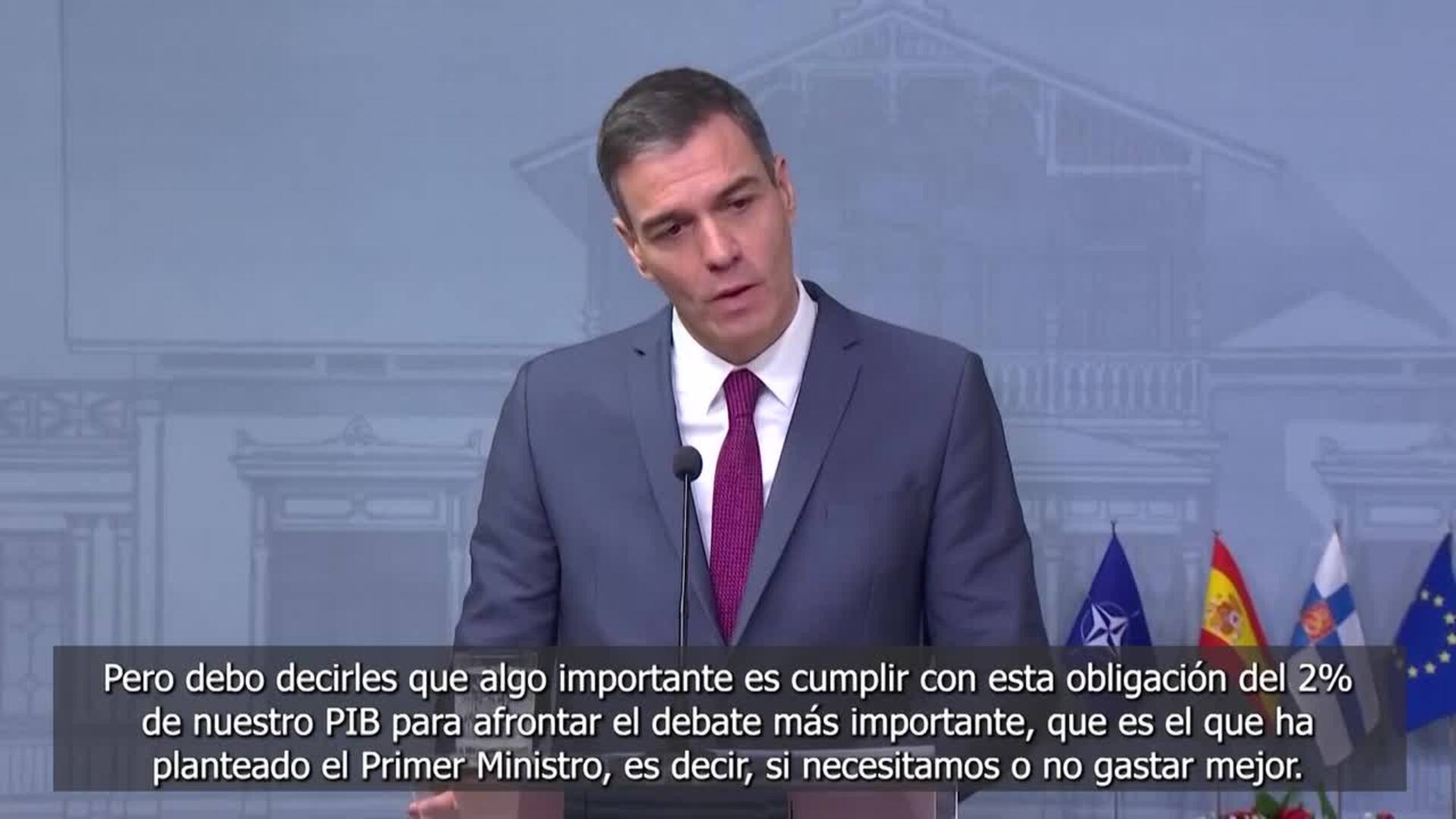 Sánchez asegura que cumplirá el compromiso de llegar al 2% del gasto en defensa