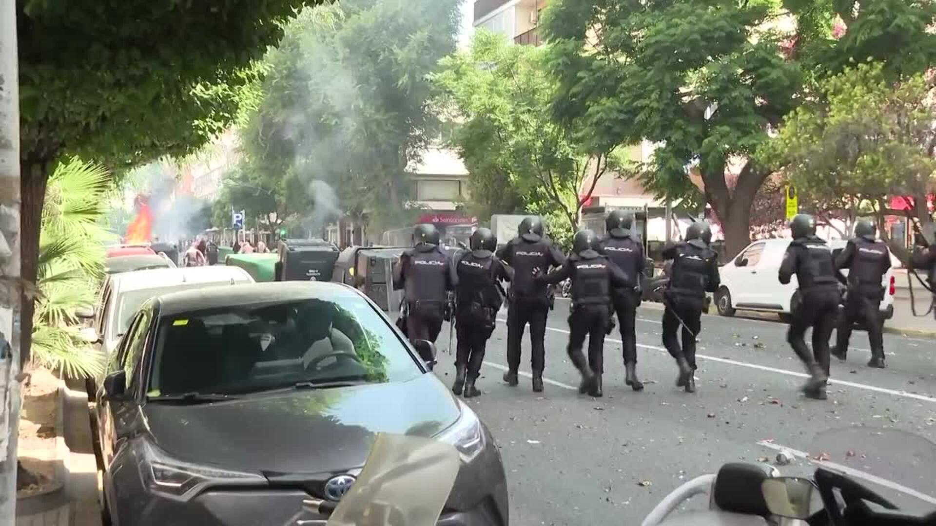Cuatro detenidos en Cádiz por desórdenes públicos en la jornada de huelga del sector del metal