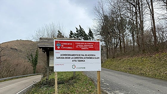 Comienzan las obras para mejorar el acceso al pueblo de Sarceda, en Tudanca