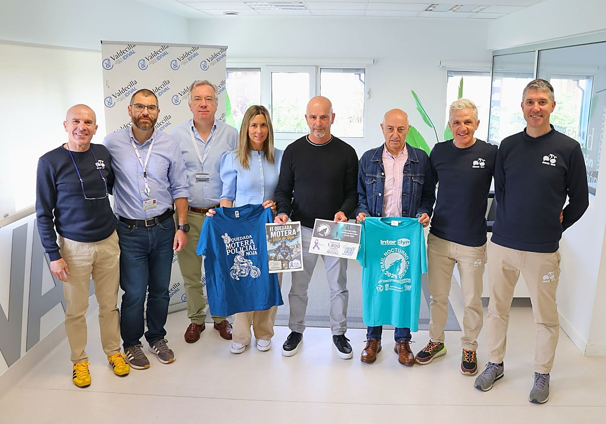 De izquierda a derecha, José Fernández Lamas, Eloy Rodríguez, Galo Peralta, Mireia Maza, Fernando Cerro, Gumersindo Ranero, Óscar Negrete y Óscar García