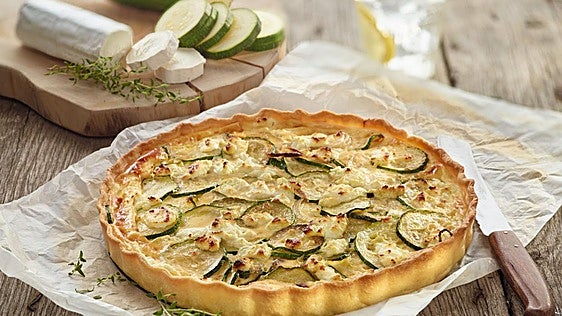 Una quiche de calabacín y queso de cabra