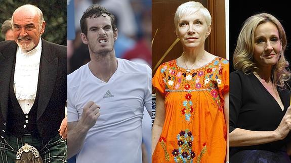 Sean Connery, Andy Murray, J.K. Rowling, Annie Lennox... Escocia divide a los famosos