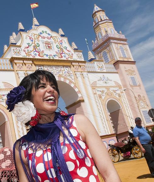 Teresa Rodríguez, en la Feria de Abril.