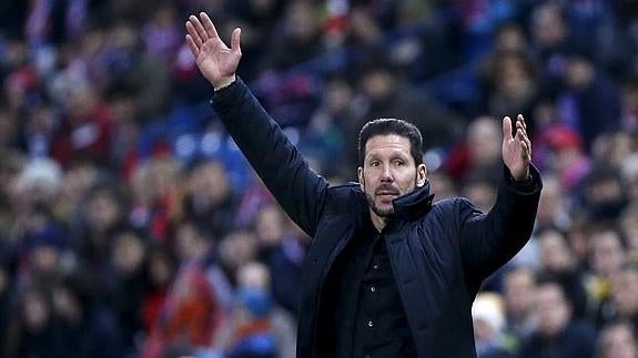 Diego Pablo Simeone, durante el partido. 