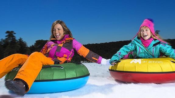 Descenso de flotadores en la nieve