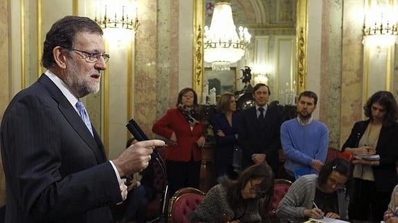 Rajoy, durante su comparecencia en el Congreso.