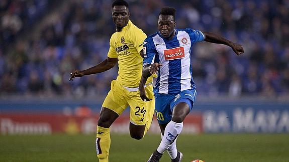 Imagen del partido entre Espanyol y Villarreal. 