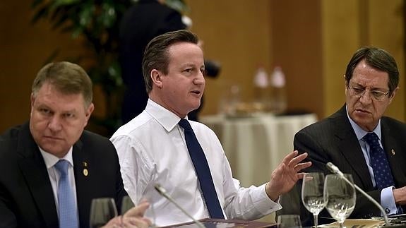 David Cameron, durante las negociaciones. 