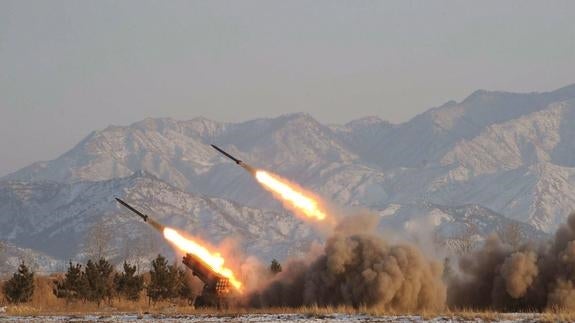 Lanzamiento de misiles, en una imagen de archivo. 