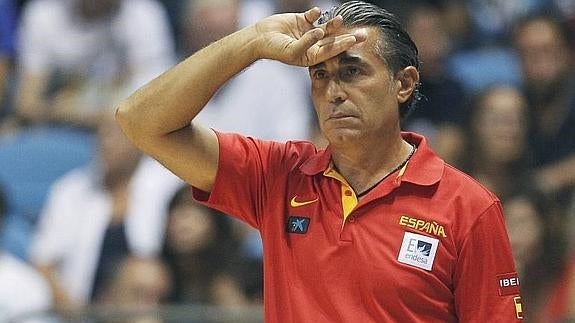 Sergio Scariolo, en un partido con España. EFE