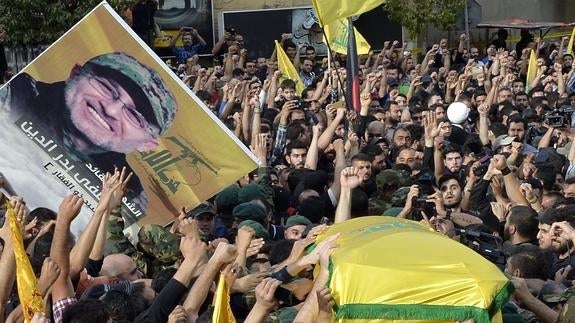 Funeral de Mustafa Badreddine, máximo comandante de Hizbulá.