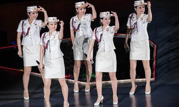 Moranbong Band en el Congreso del Partido de los Trabajadores.